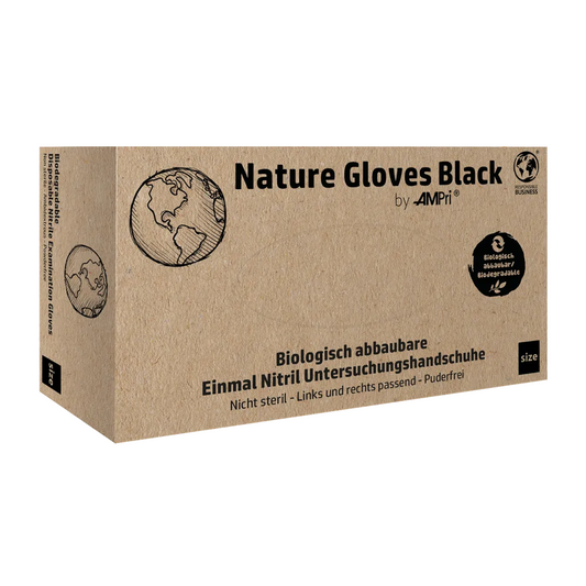 Ampri Nature Gloves Black Nitrile Gloves Biodegradable, Black | Box (100 kusů)