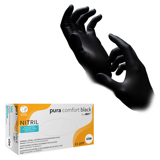 Ampri Puracomfort Black Nitril Gloves, černá | Box (100 kusů)