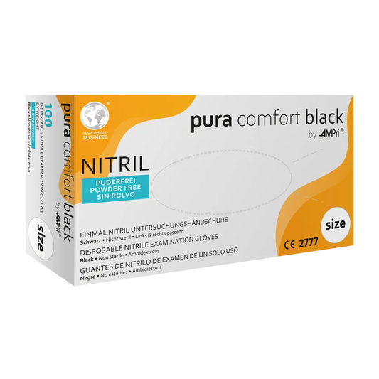 Ampri Puracomfort Black Nitril Gloves, černá | Box (100 kusů)