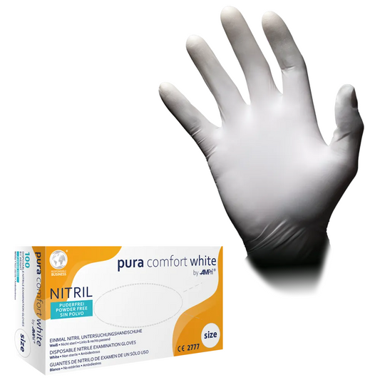 Ampri Puracomfort White Nitril Gloves, White | Box (100 kusů)