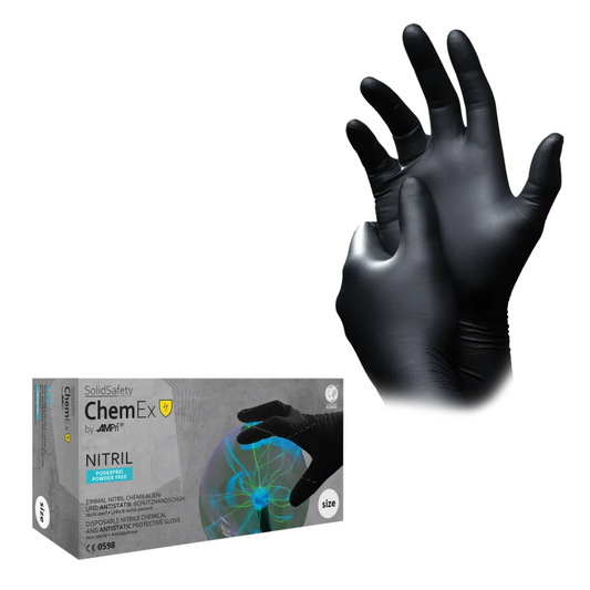 Ampri SolidSafety Chem Ex Antistatic Nitril Chemical Protection Gloves S - XXL