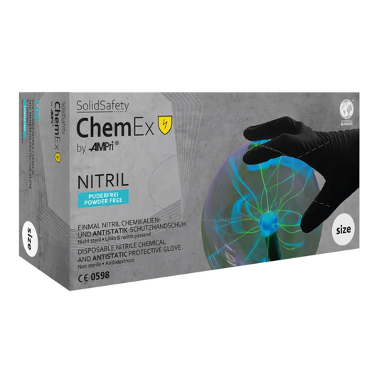 Ampri SolidSafety Chem Ex Antistatic Nitril Chemical Protection Gloves S - XXL