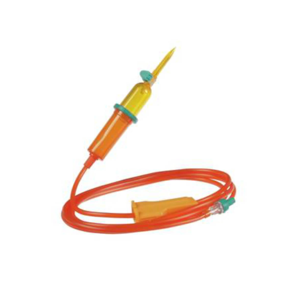 Infuzní set B.Braun Intrafix® SafeSet UV Protect Premium od B. Braun Deutschland GmbH & Co. KG je oranžový infuzní set, který se vyznačuje průhlednou komorou a jehlou, které jsou spojeny s flexibilní oranžovou hadičkou. Je ideální pro tlakové infuze nebo gravitační infuze a disponuje průtokovým regulátorem a zeleným uzávěrem na jednom konci.