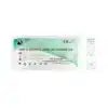 Obdélníková bílo-zelená krabice s nápisem "Deepblue LAIENTEST 1er COVID-19 Antigen Rapid Test Kit" od Altruan, podobně jako sada pro testování protilátek, je opatřena symboly a textem; vpravo je zobrazen jeden testovací proužek.