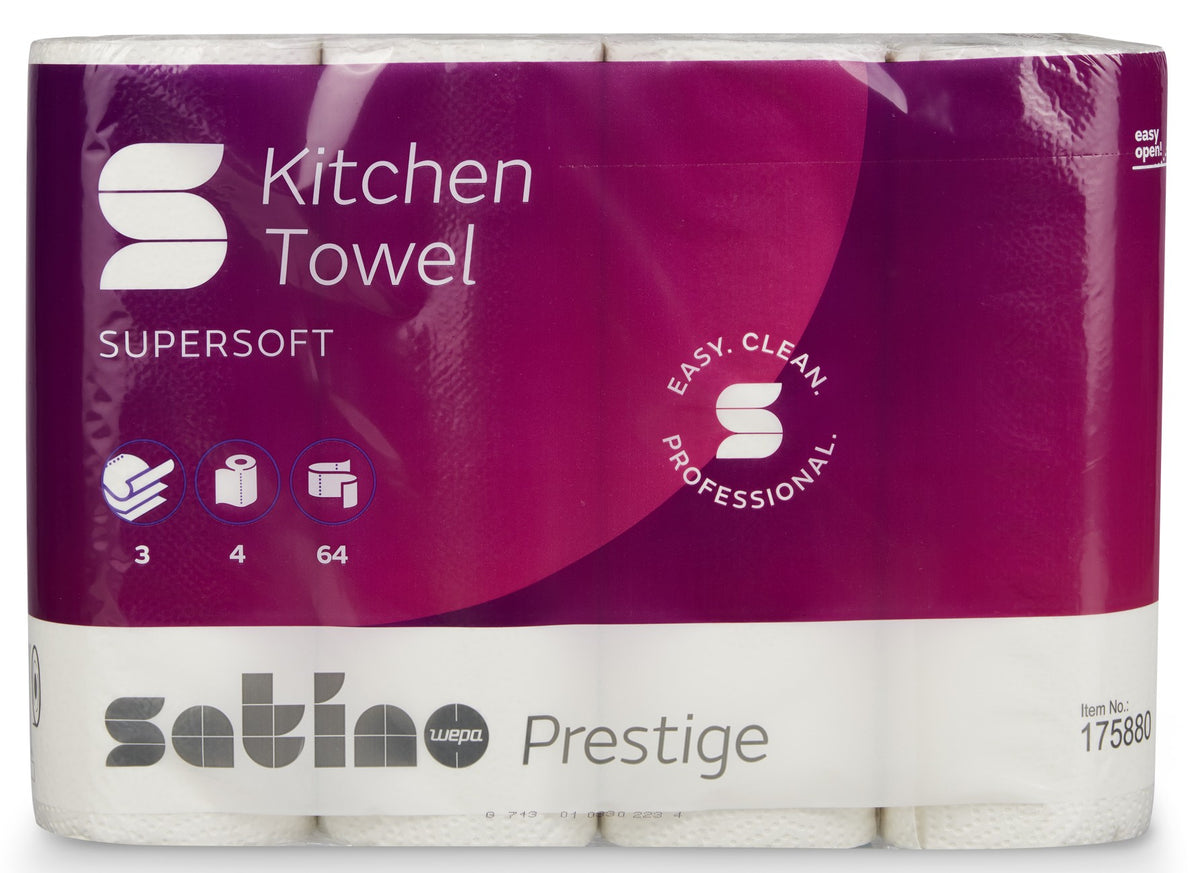 CWS kuchyňské role Prestige 3-vrstvé, extra bílá | Karton (8 balení) 