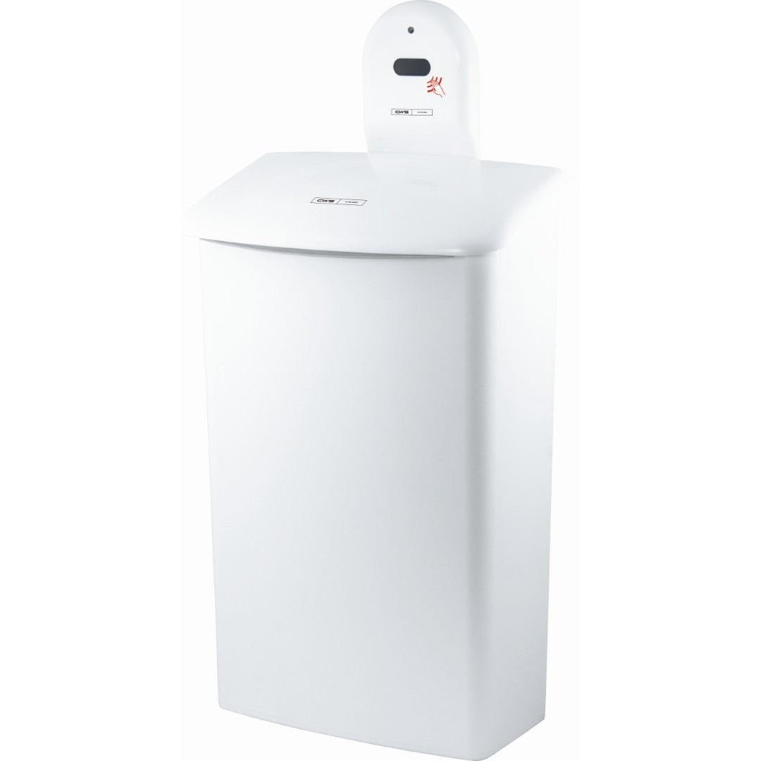 Nástěnný držák CWS ParadiseLine pro hygienickou krabici 575000 je bílý, obdélníkový držák od CWS, který je navržen pro bezdotykové použití s kompatibilními hygienickými krabicemi.