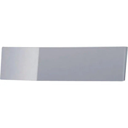Čelní panel CWS pro toaletní papír Paradise je obdélníkový, mírně vyklenutý panel od CWS, vyrobený z hladkého, šedého, reflexního kovu nebo plastu, zobrazený na bílém pozadí.