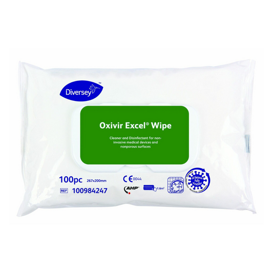 Diversey Oxivir® Excel Otřete ručníky s širokou škálou efektů | Balíček (100 ručníků)