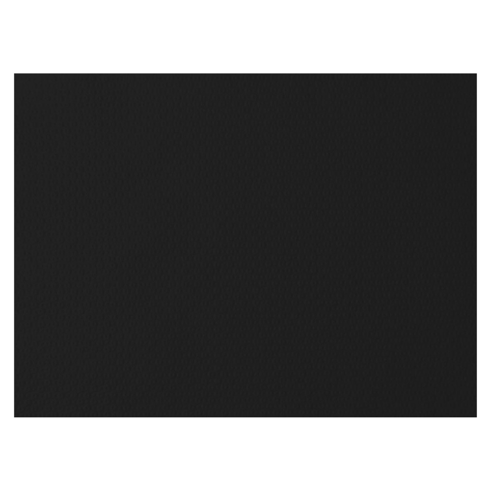 Jednoduchý, černý obdélníkový povrch s jemným strukturovaným vzorem, který připomíná elegantní papírovou prostírku Duni od společnosti Duni GmbH.