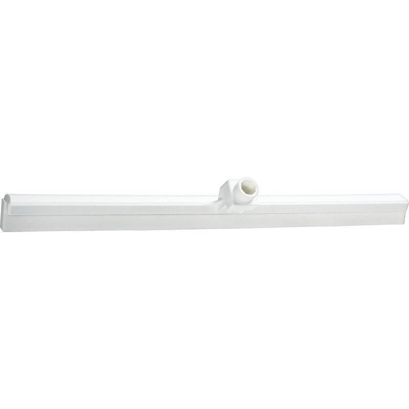 Bílý, pro potraviny vhodný VODNÍ STĚRAČ (1-lipový, 620x35x25mm) od Haug Bürsten KG s rovnou čepelí je ideální hygienický čisticí nástroj pro profesionální kuchyni.
