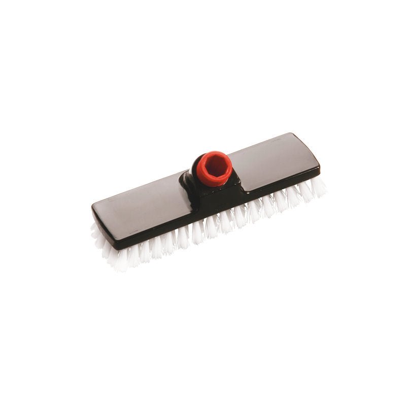 IN-UP SCHRUBBER od Haug Bürsten KG má obdélníkovou černou hlavu a bílé, tvrdé štětiny o průměru 0,35 mm (225x60x25mm) s červeným držadlem - ideální pro důkladné čištění.