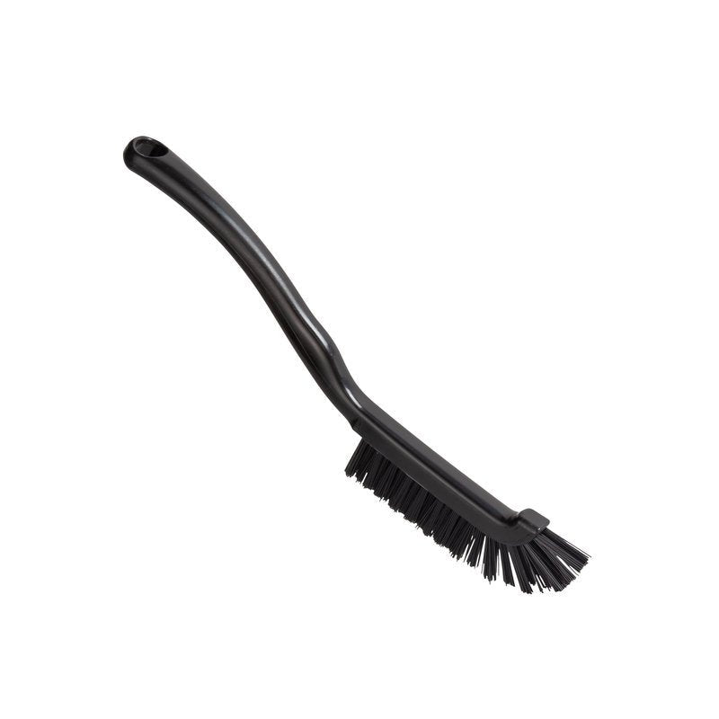 FUGENBÜRSTE, ø 0,50MM HART (220x15x19mm) od Haug Bürsten KG má robustní štětiny a dlouhou, mírně zakřivenou rukojeť, která je ideální pro drhnutí povrchů; diagonálně zobrazeno na bílém pozadí.