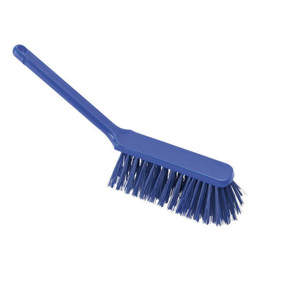 RUKÁVKA, ø 0,50MM,TVRDÁ,310X40X45MM od Haug Bürsten KG je čistící nástroj s dlouhou rukojetí a tvrdým osazením v modré barvě a je prezentována na bílém pozadí.