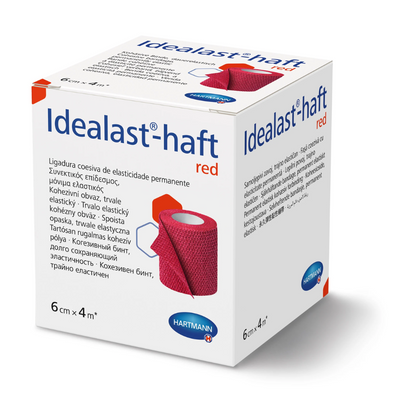 Hartmann Idealast®-haft Color, trvale elastické ideální obinadlo v červené barvě, 6 x 4 cm