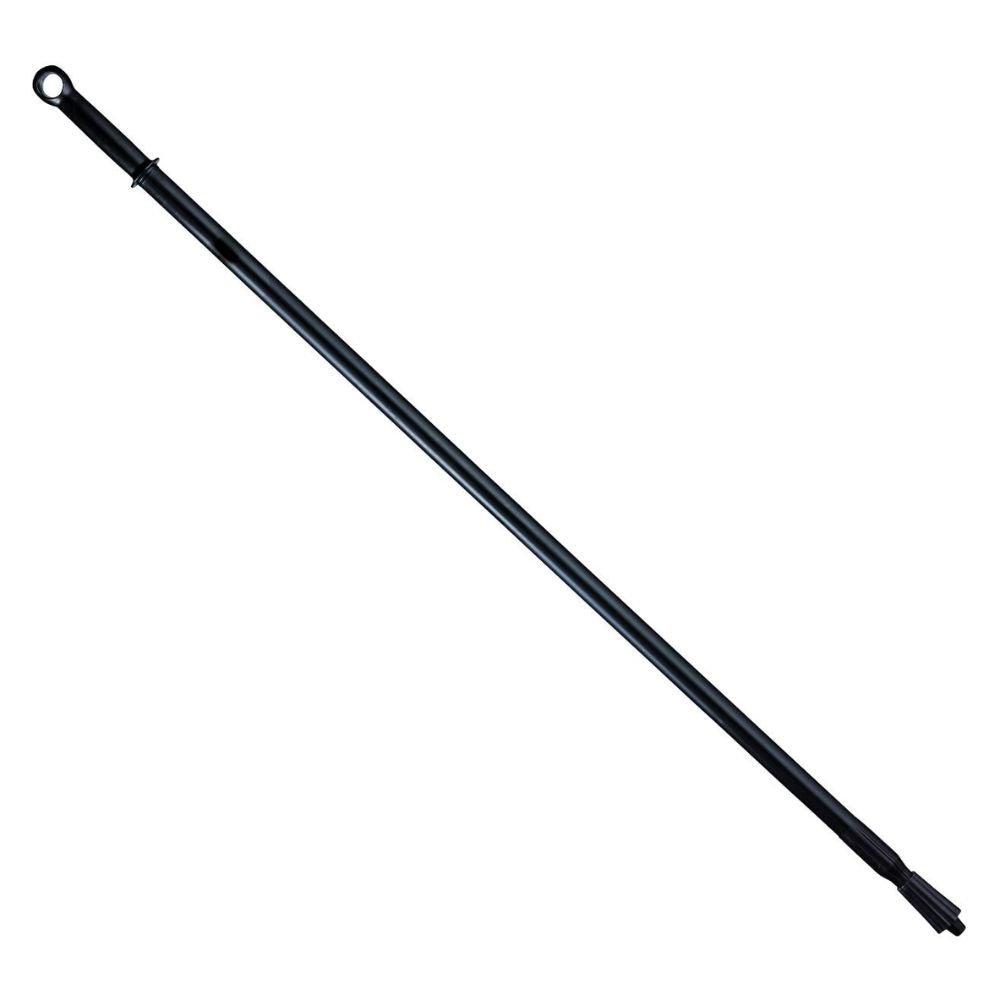Ergonomická tyč Haug Bürsten KG Haug z plastu o délce 1500 mm a průměru 32 mm má smyčkový konec a vroubkovanou přípojku z tepelně odolného polypropylenového sklolaminátu, která je určena k upevnění na čisticí nástroje. Je prezentována na jednoduchém bílém pozadí.