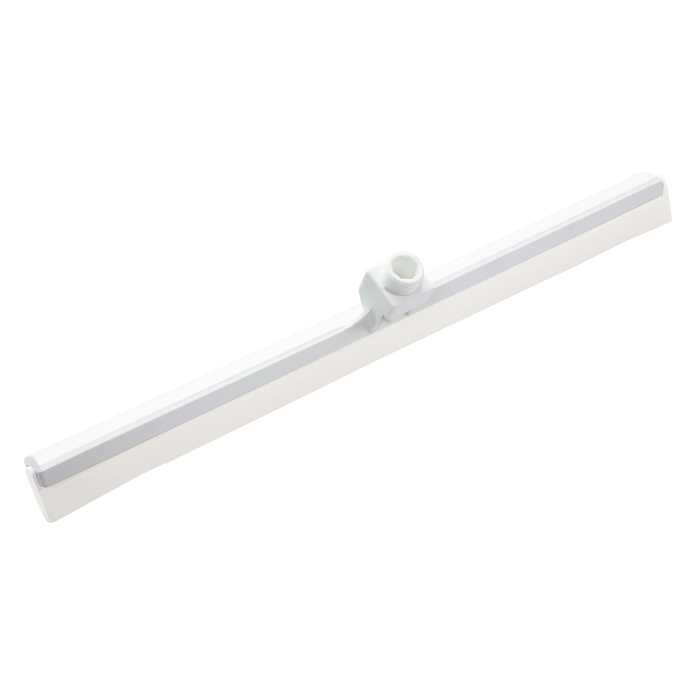 Die Haug Bürsten KG bietet mit dem Haug Wasserschieber 2-Lippig Lebensmittelgummi einen weißen Schaber mit einer flachen, länglichen Gummilippe aus Lebensmittelgummi an. Er verfügt über eine zentrale Befestigungsmöglichkeit für einen Griff und entspricht den HACCP-Hygienestandards. Sein schlichtes und funktionales Design eignet sich perfekt für die effiziente Reinigung von Oberflächen. Die Maße betragen 620 x 35 x 105 mm.