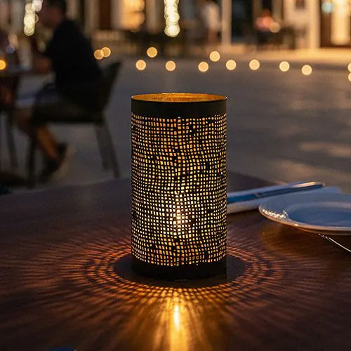 Papstar Držák na svíčku Securit® Ø 8 cm x 15 cm černá/zlatá