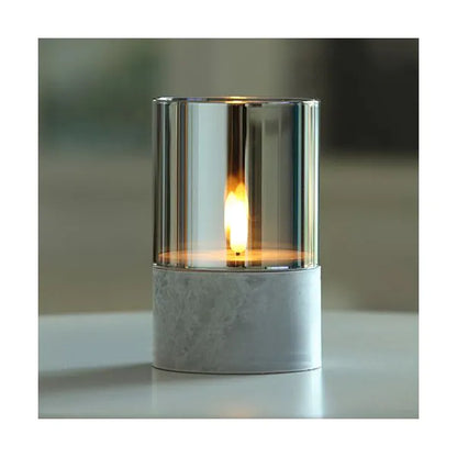 Papstar Securit® LED svíčka Ø 8 cm šedá "Gracia"