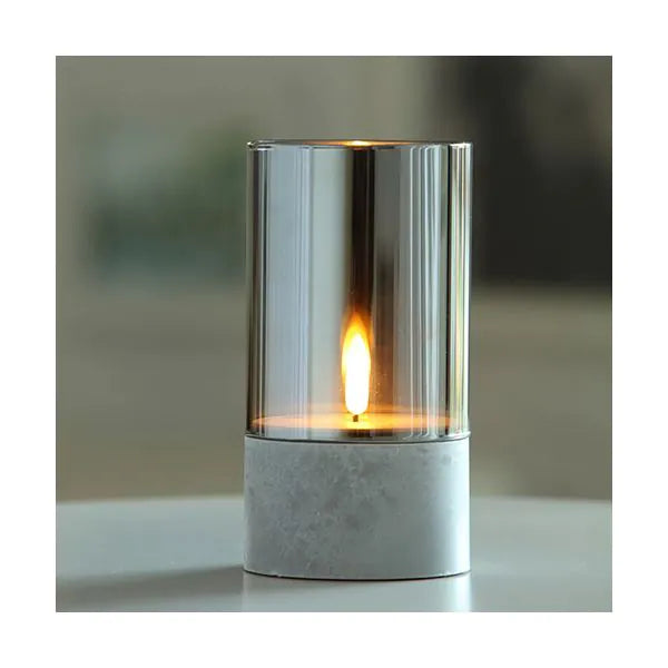 Papstar Securit® LED svíčka Ø 8 cm šedá "Gracia"