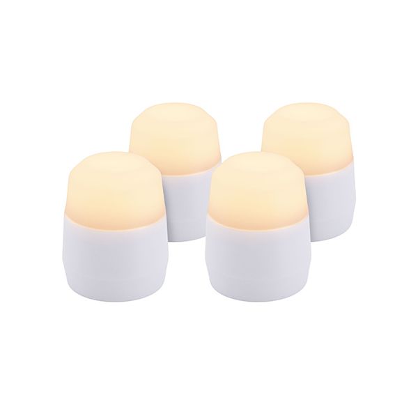 Papstar Securit® 4 LED čajové svíčky náhradní balení Ø 4 cm x 5 cm "Amsterdam" doba svícení 12-40 hodin