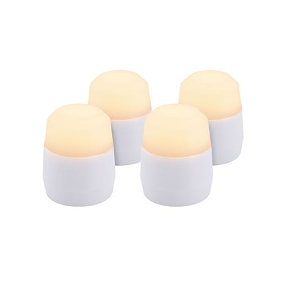 Papstar Securit® 4 LED čajové svíčky náhradní balení Ø 4 cm x 5 cm "Amsterdam" doba svícení 12-40 hodin