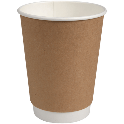 Kávový hrnek s dvojitou stěnou "Kraft" od Abena Re-Seller GmbH je jednoduchý hnědý papírový hrnek s bílým vnitřkem a dnem, ideální pro všechny, kteří hledají ekologickou alternativu k nerezovým hrnkům.