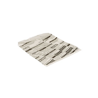 Jeden jednotlivý PAPSTAR list 1000 hamburgerových sáčků, vyrobený z mastnotě odolné pergamenové náhrady od PAPSTAR GmbH, leží plochý na bílém podkladu.