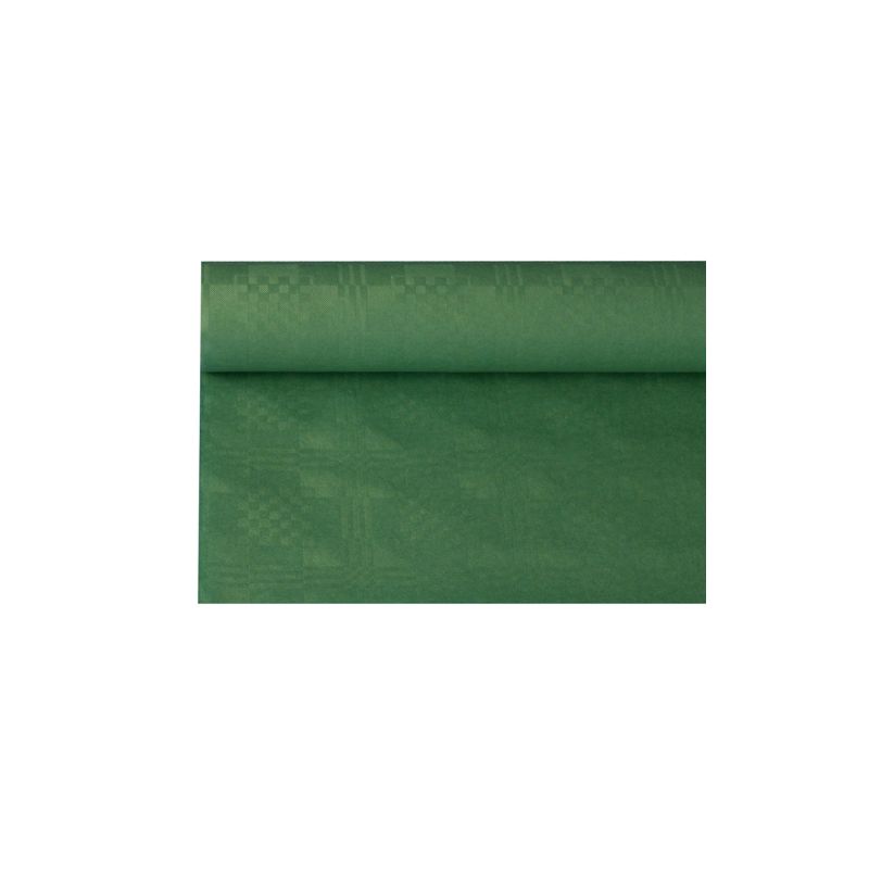 Role PAPSTAR papírového ubrusu s jemnou strukturou damaskového ražení, částečně rozvinutá na bílém pozadí, ideální pro elegantní stolní dekoraci.