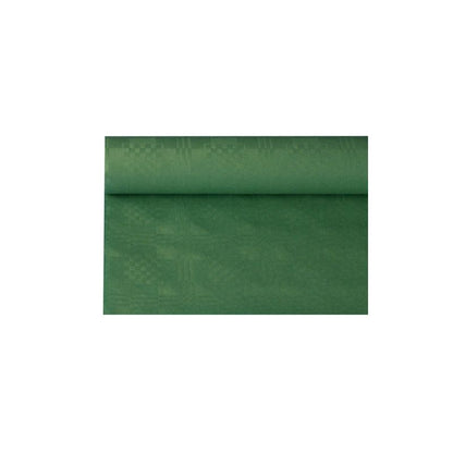 Role PAPSTAR papírového ubrusu s jemnou strukturou damaskového ražení, částečně rozvinutá na bílém pozadí, ideální pro elegantní stolní dekoraci.