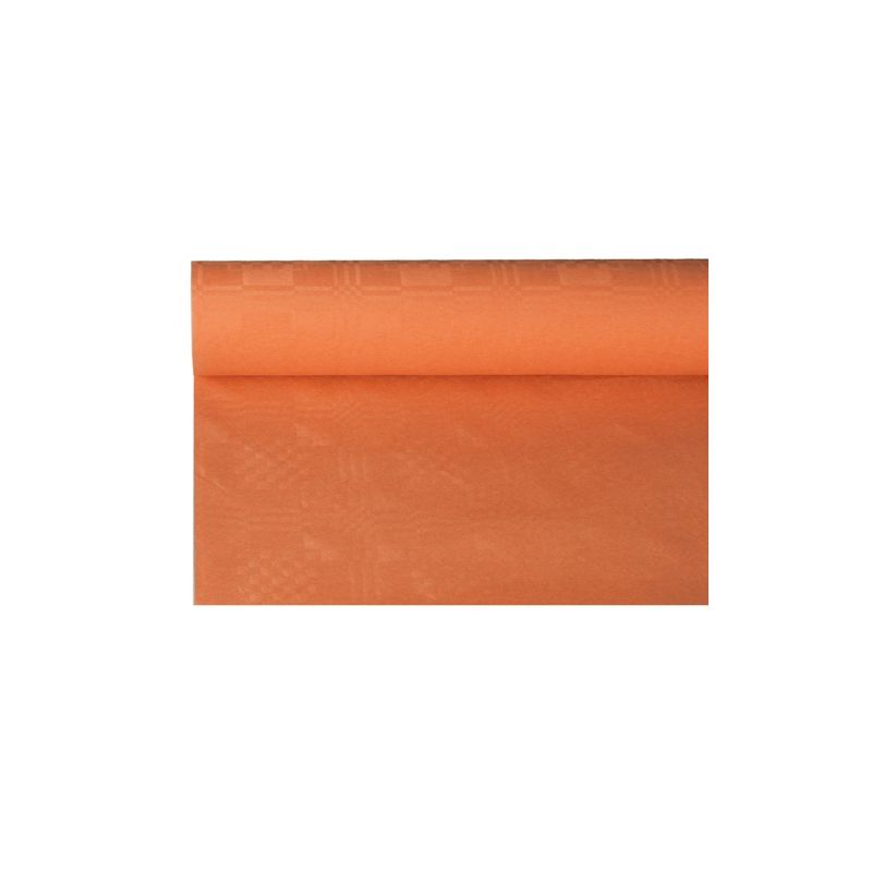 PAPSTAR papírový ubrus s damaškovým vzorem, částečně rozvinutý, aby ukázal svůj elegantní design, je ideální pro stolní dekoraci. Skvěle vyniká před jednoduchým bílým pozadím.