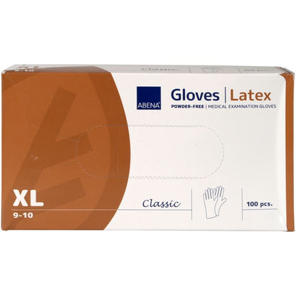 Latexové rukavice klasické, bez pudru, hladké, přírodní