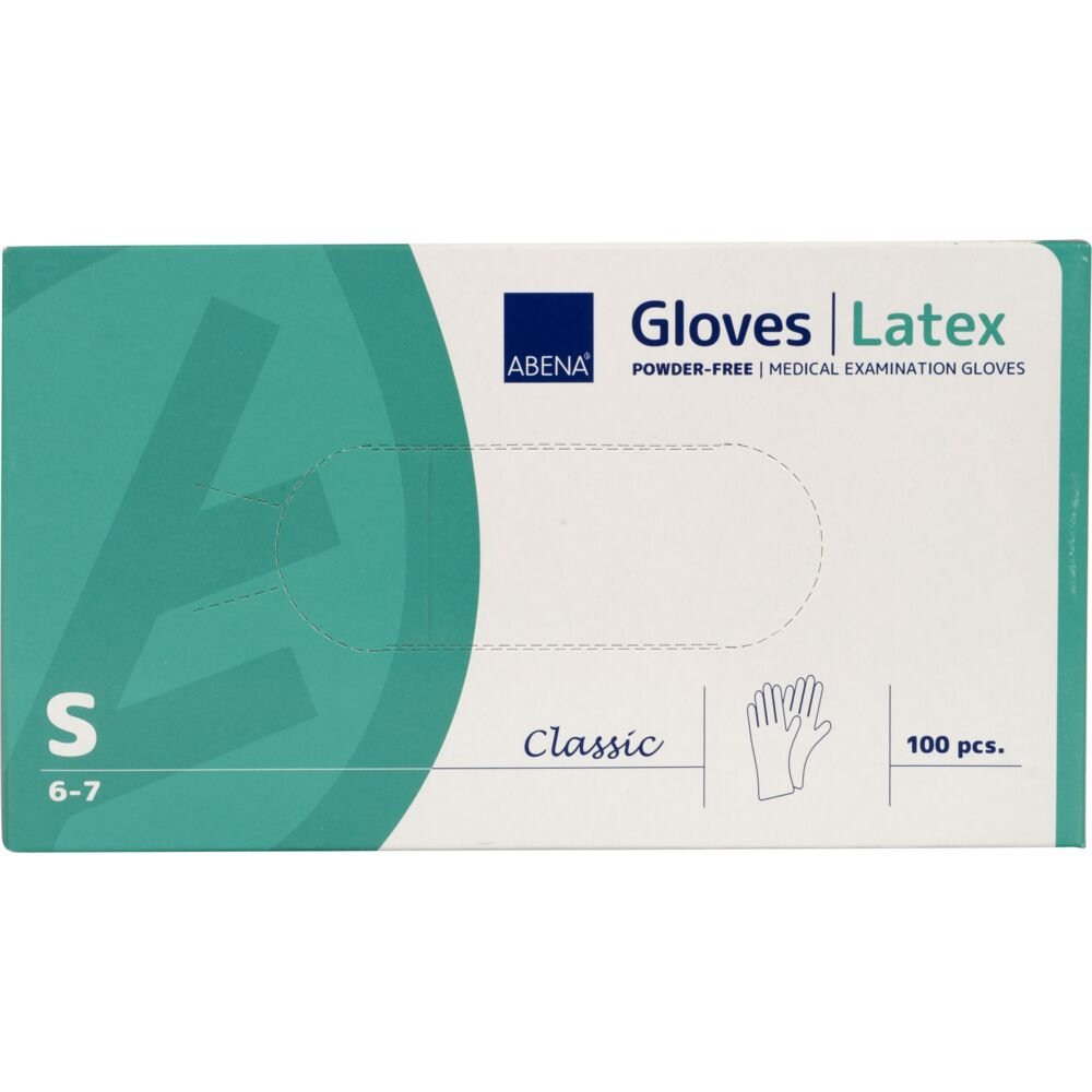 Latexové rukavice klasické, bez pudru, hladké, přírodní
