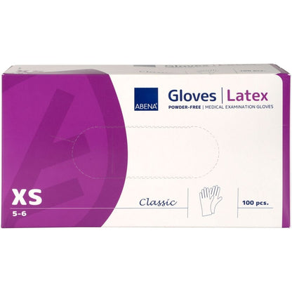 Latexové rukavice klasické, bez pudru, hladké, přírodní