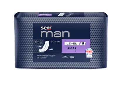 Seni Man Super Level 5 Inkontinence Insert | Balení (15 kusů)