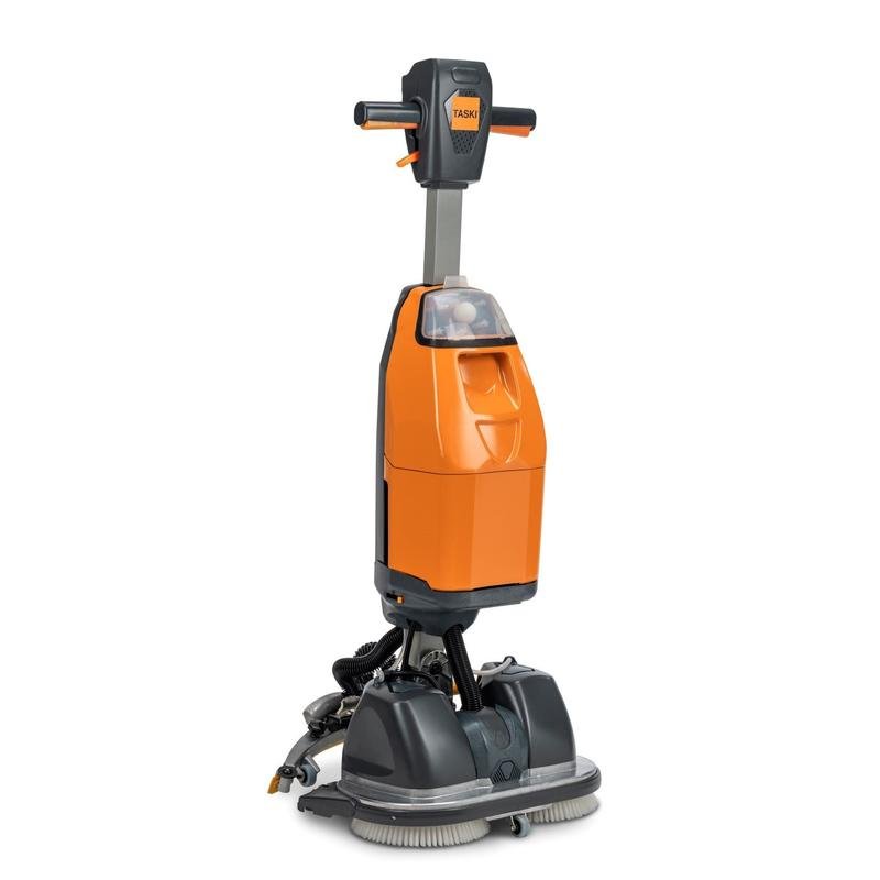 TASKI swingo 250µicro RTU od Diversey Deutschland GmbH & Co. OHG je kompaktní mycí stroj, vynikající alternativa k ručnímu čištění. Startovací sada obsahuje stroj, 2 baterie, nabíječku a 2 kartáče pro brilantní výsledky.