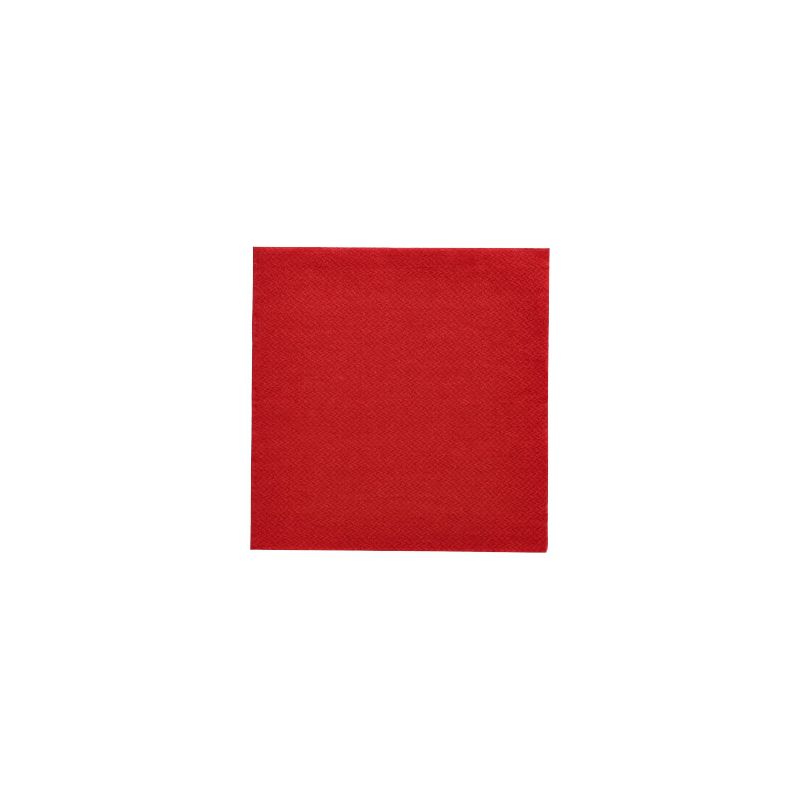 Ubrousky „DAILY Collection“ od PAPSTAR GmbH s 1/4 skladem a rozměry 24 cm x 24 cm v jednobarevné červené jsou ideální pro elegantní stolní dekoraci a krásně se odlišují od bílého podkladu.