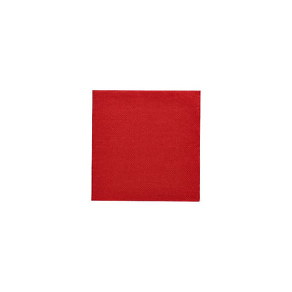 Ubrousky „DAILY Collection“ od PAPSTAR GmbH s 1/4 skladem a rozměry 24 cm x 24 cm v jednobarevné červené jsou ideální pro elegantní stolní dekoraci a krásně se odlišují od bílého podkladu.