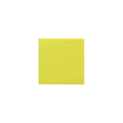 Jeden jasně žlutý čtverec, který připomíná list papíru, je vycentrován na bílém pozadí a poskytuje neočekávaný, ale půvabný kontrast, který doplňuje každou udržitelnou stolní dekoraci. Tento živý vzhled je dosažen s ubrousky PAPSTAR 1/4-skladem (24 cm x 24 cm) z „DAILY Collection“ společnosti PAPSTAR GmbH.
