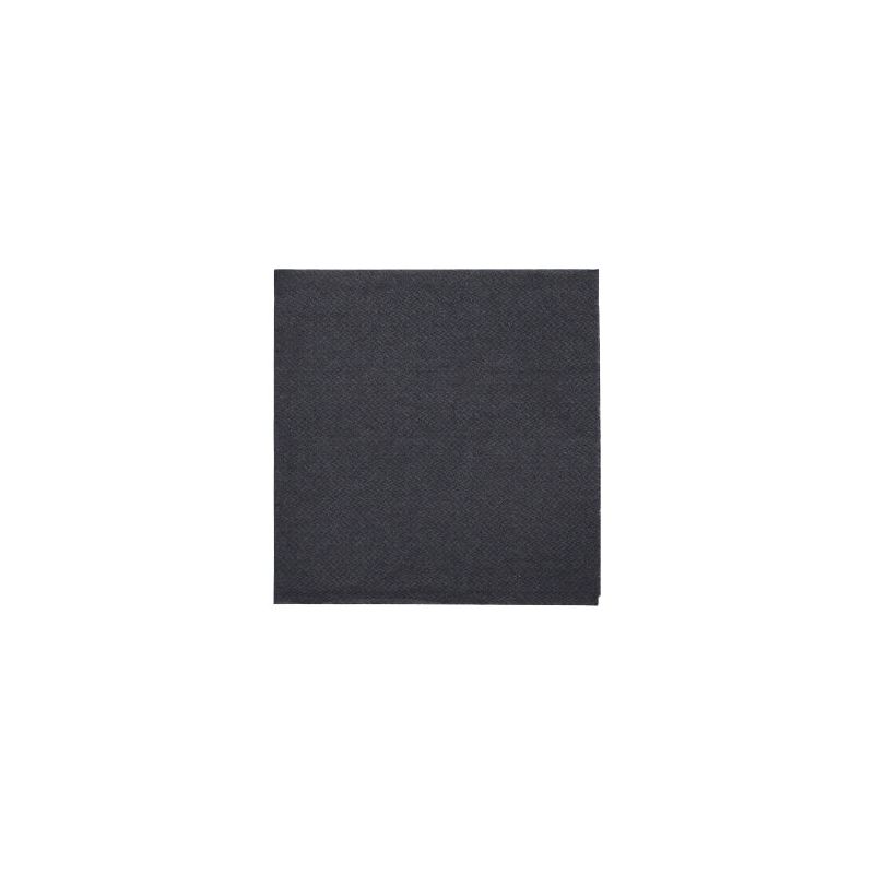 Tmavě šedé ubrousky „DAILY Collection“ společnosti PAPSTAR GmbH ve formátu 24 cm x 24 cm s 1/4 skladem zkrášlují vaši stolní dekoraci na bílém pozadí a ztělesňují přitom udržitelnost.