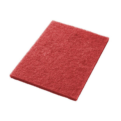 Twister Pad TXP hranatý drhnoucí pad 14 palců od Diversey Deutschland GmbH & Co. OHG je obdélníkový červený drhnoucí pad s drsnou strukturou, ideální pro náročné úklidové úkoly na bílém pozadí.