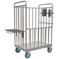 Novocal přepravní vozík z nerezové oceli se zadní stěnou a otevřeným rámem nabízí robustní kvalitu, kulaté trubkové spoje, čtyři kolečka a výklopný podnos - ideální pro flexibilní přepravu. Balení: 1 kus.