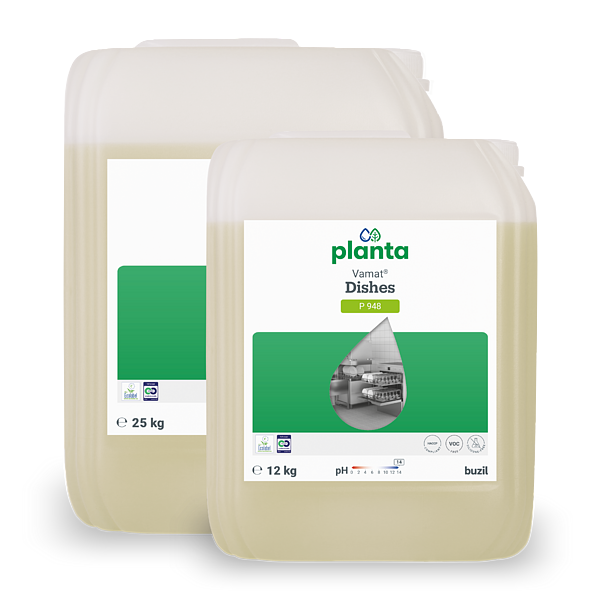 Vamat® Dishes P948 Ekologický, tekutý čistič skla a nádobí, alkalický | Kanystr (25 l) 