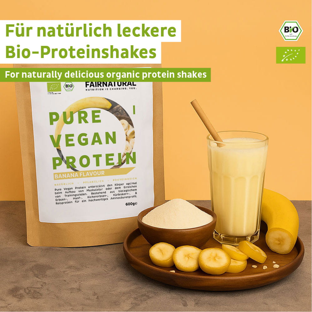 Bio veganský proteinový prášek banán bez sóji