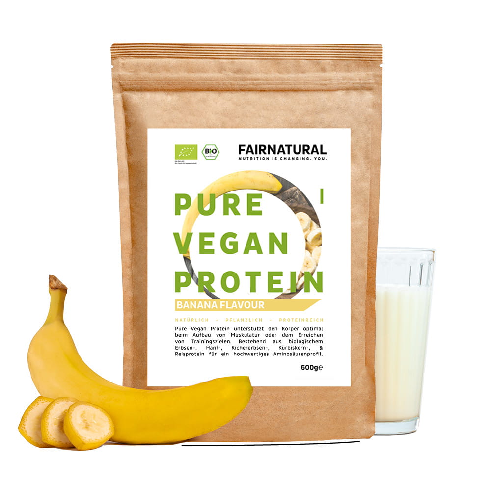 Bio veganský proteinový prášek banán bez sóji