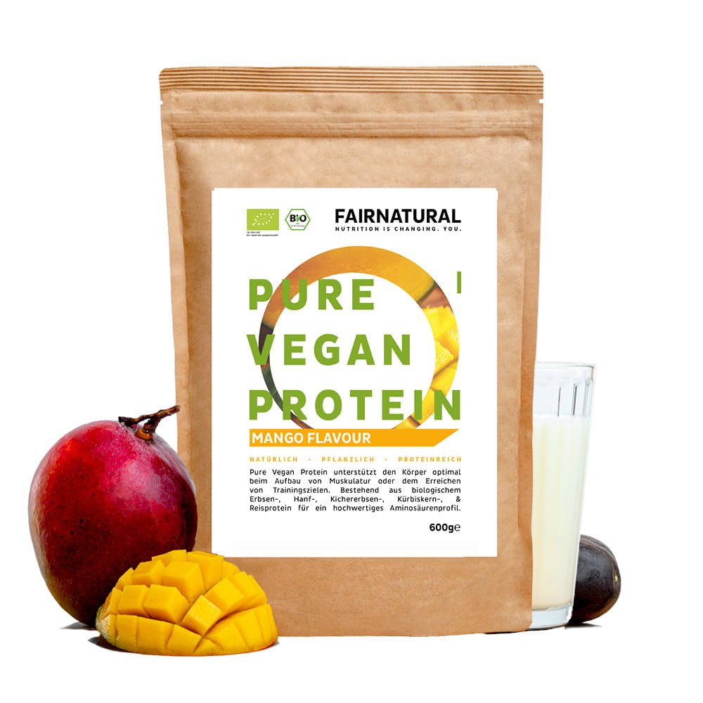 Bio veganský proteinový prášek mango bez sóji