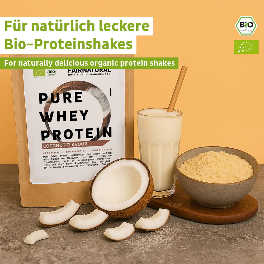 Bio syrovátkový proteinový prášek z kokosu