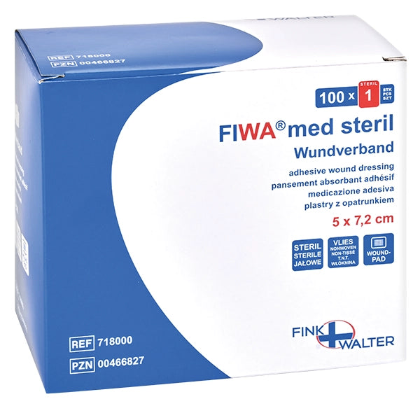 FIWA med sterilní krytí na rány fleece 5 x 7,2 cm | Balení (100 kusů)