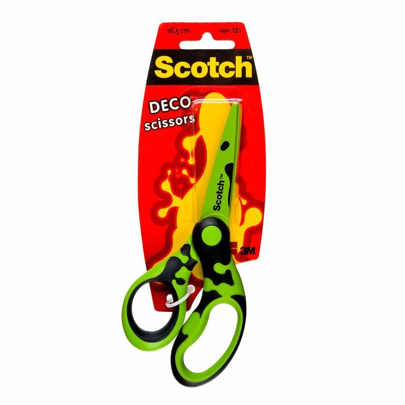 Nůžky Scotch™ DECO od 3M Deutschland GmbH (zelené, modré nebo růžové), 16,5 cm, přicházejí v jednom balení a jsou ideální jako kancelářské nůžky pro uživatele od 12 let.
