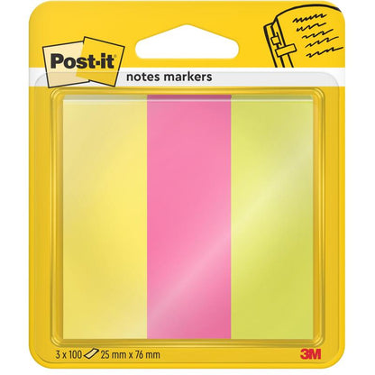 Kolekce Post-it® Page Marker Energetic od 3M Deutschland GmbH se skládá ze tří bloků o rozměrech 25 mm x 76 mm (100 listů/blok) v zářivých barvách a žlutého obalu s oknem, na kterém jsou zobrazeny markery a loga Post-it a 3M.