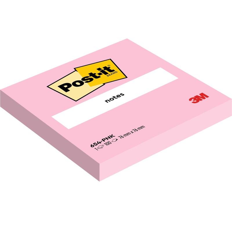 Balení 6 Post-it® lepících lístků, růžové, 76x76mm, každé 100 listů, od 3M Deutschland GmbH. Vyrobeno ze 100% PEFC certifikovaného papíru (SGSCH-PEFC-COC-110078) pro odpovědné získávání surovin.